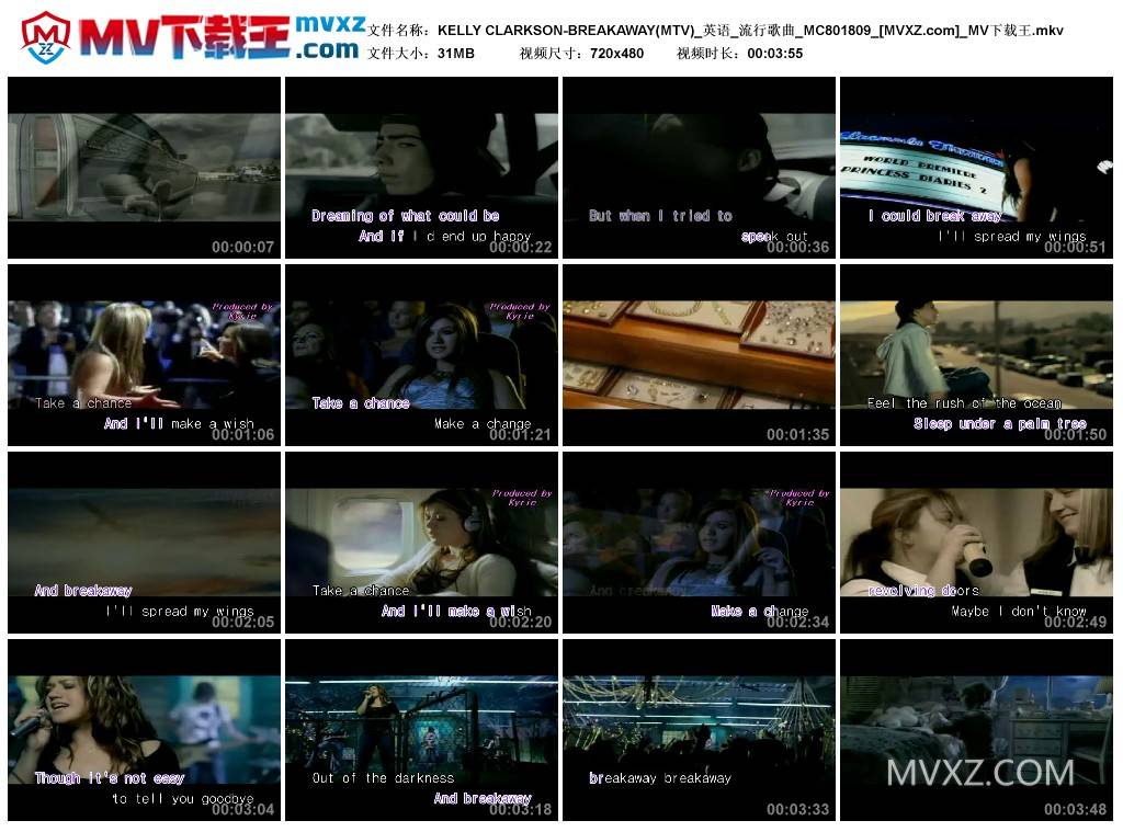 KELLY CLARKSON-BREAKAWAY(MTV)_英语_流行歌曲_MC801809